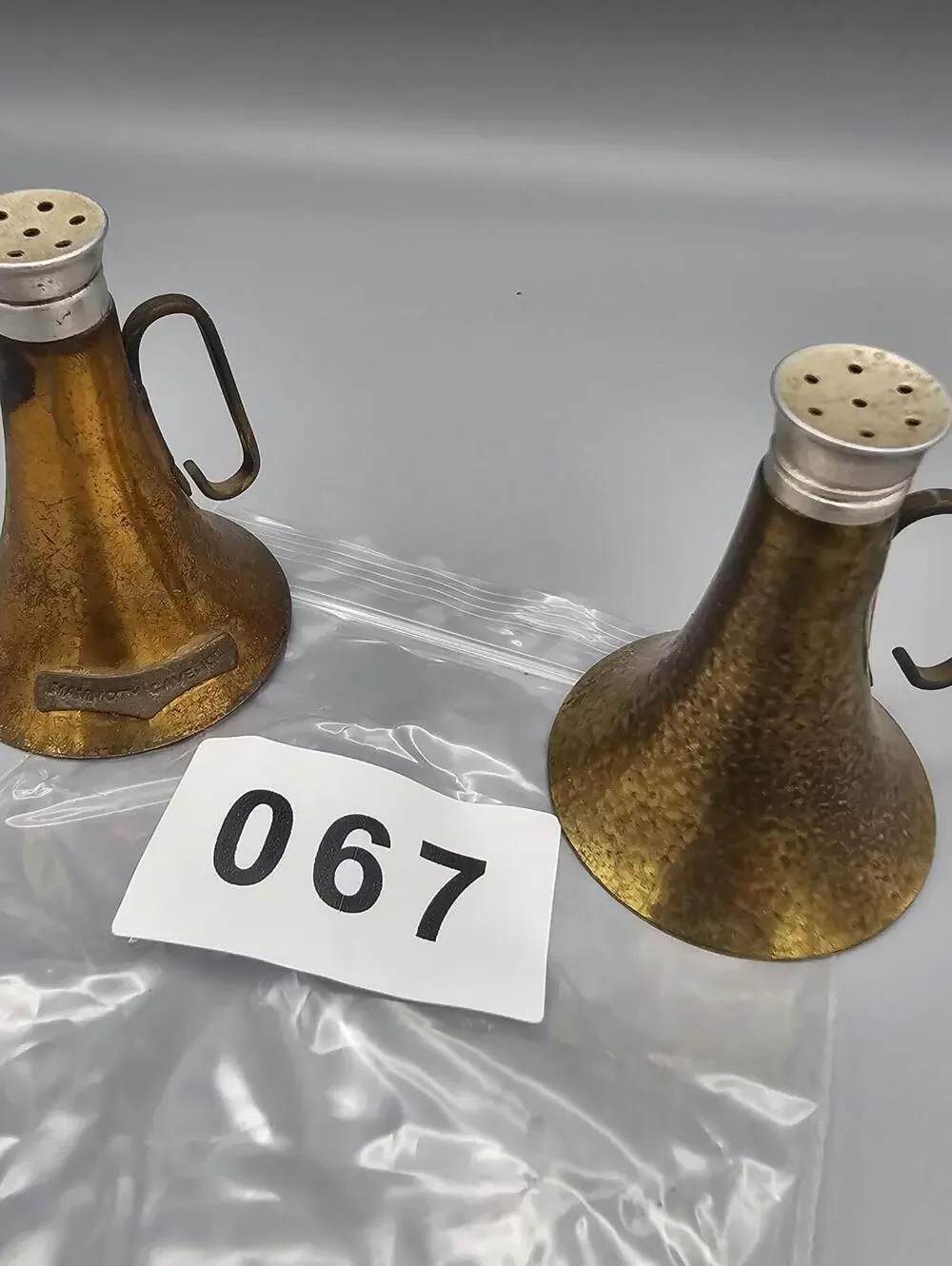 Vintage Mammoth Cave KY Brass Salt and Pepper Shakers